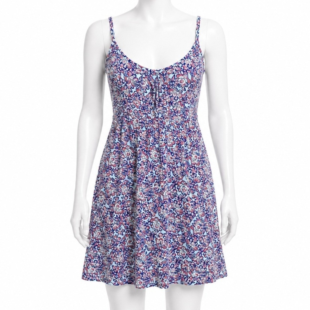 Tommy Bahama Red White Blue Floral Dress Women's Medium Sleeveless Mini